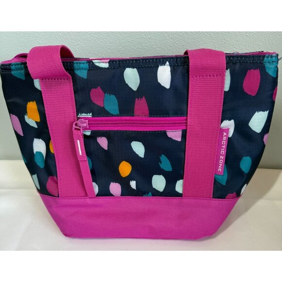 Arctic Zone Insulated Cooler 8 Can Capacity Fashion Tote Lunch Bag Zipper Pocket - Picture 1 of 9